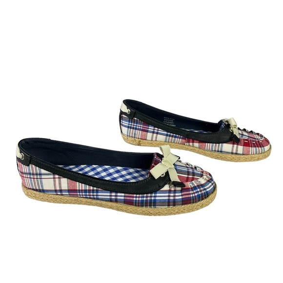 Sperry Plaid Bow Slip On Espadrilles Womens Size 8.5 - Picture 2 of 11